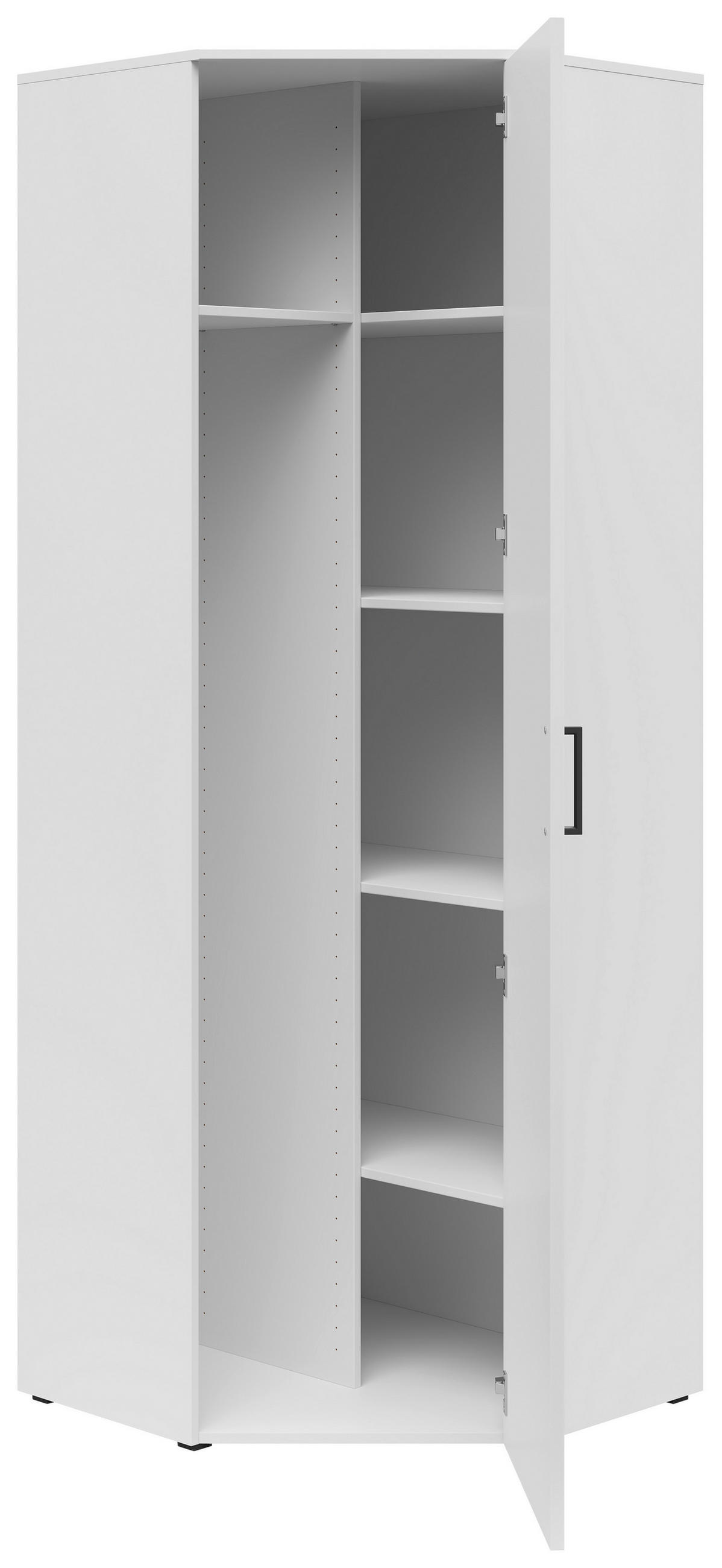 ECKSCHRANK in  - Weiss/Schwarz, Modern, Holzwerkstoff/Kunststoff (71,5/195/71,5cm) - Carryhome