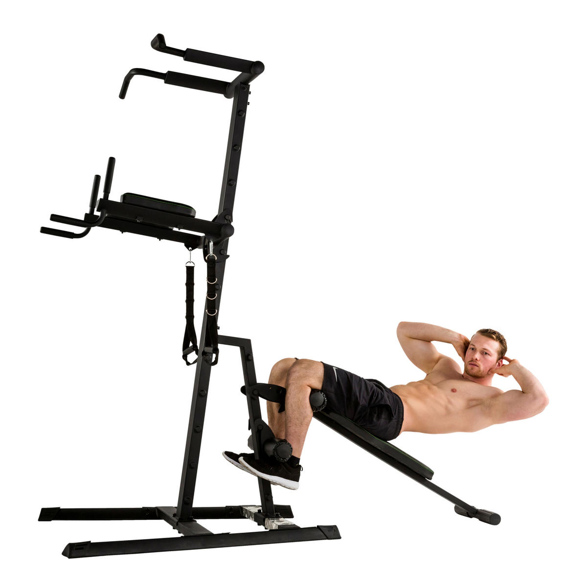 KRAFTSTATION  - Schwarz, KONVENTIONELL, Holz/Kunststoff (123/124/218cm)