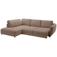 ECKSOFA  in Chenille Taupe  224/307 cm  - Taupe/Schwarz, KONVENTIONELL, Kunststoff/Textil (224/307cm) - Hom`in