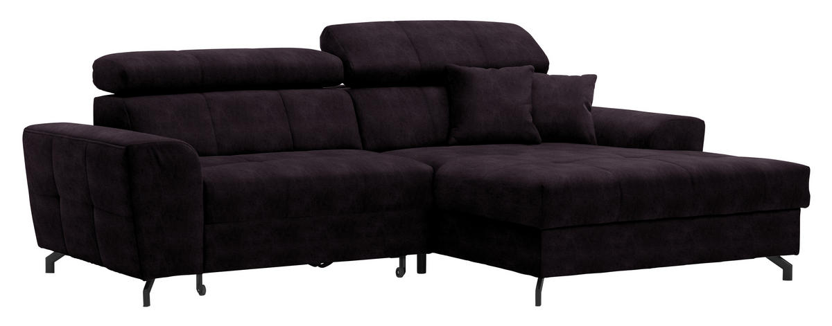 ROHOVÁ SEDACIA SÚPRAVA, textil, baklažánová - čierna/baklažánová, Design, kov/textil (267/181cm) - Carryhome