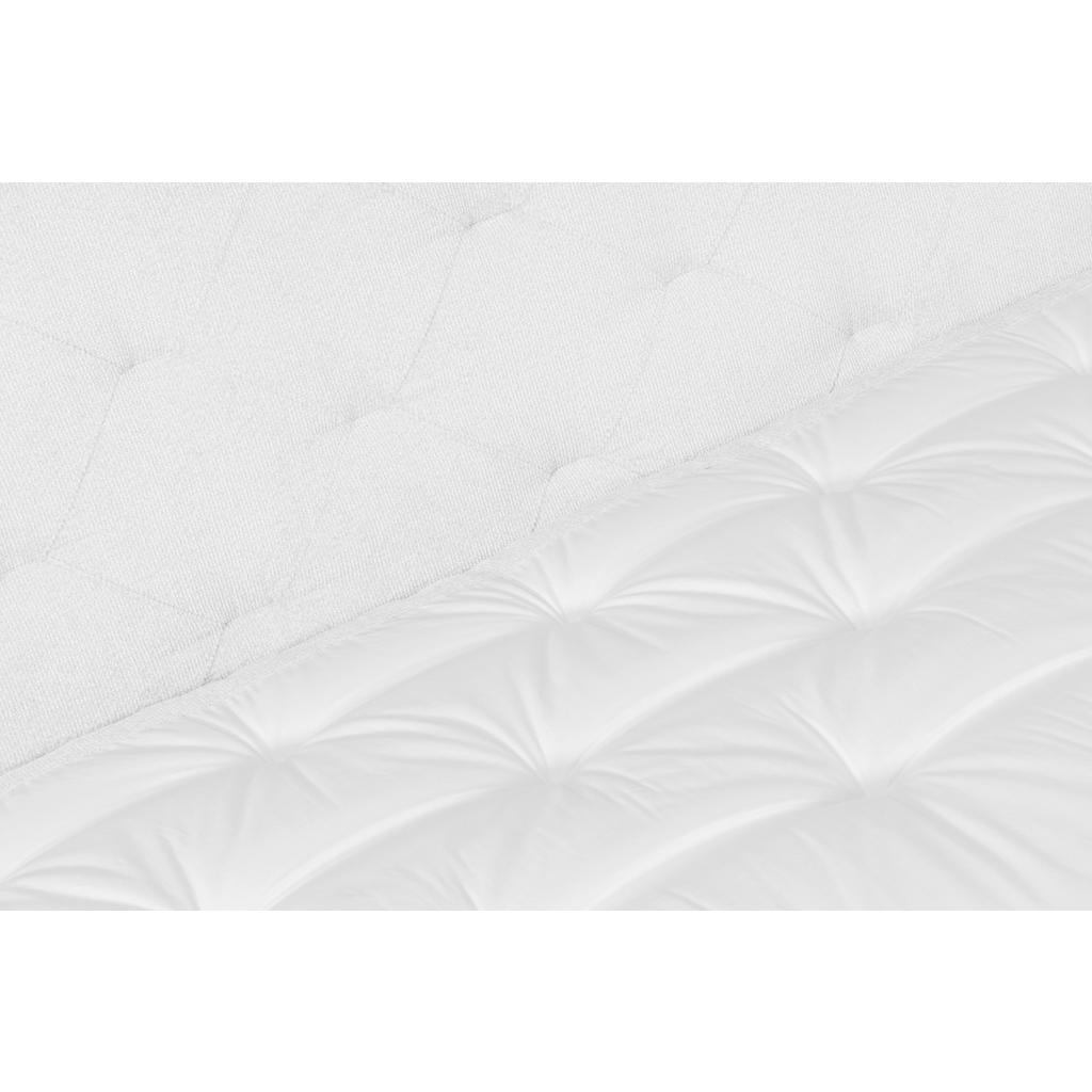 Thumbnail - Welnova Boxspringbett, Weiß, Textil, Eiche, H3, 7-Zonen, Höhe ca. 19 cm, 120x200 cm, Matratze, gepolstertes Kopfteil, To...