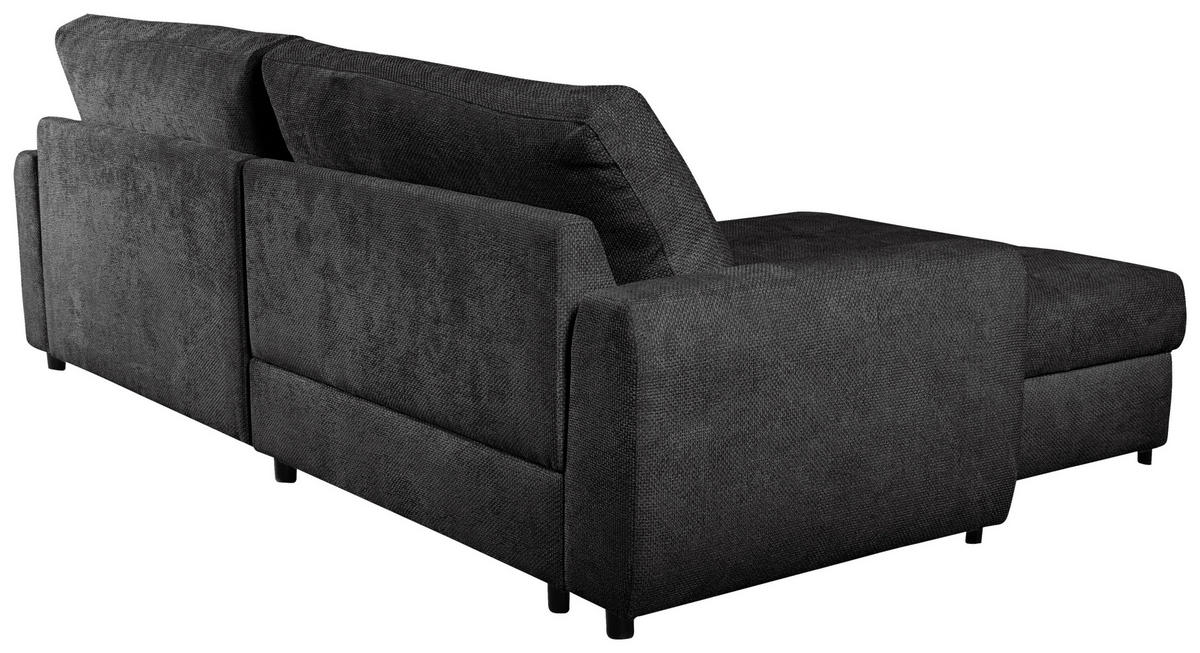 ECKSOFA in Struktur Anthrazit  - Anthrazit/Schwarz, Design, Textil/Metall (162/265cm) - MID.YOU