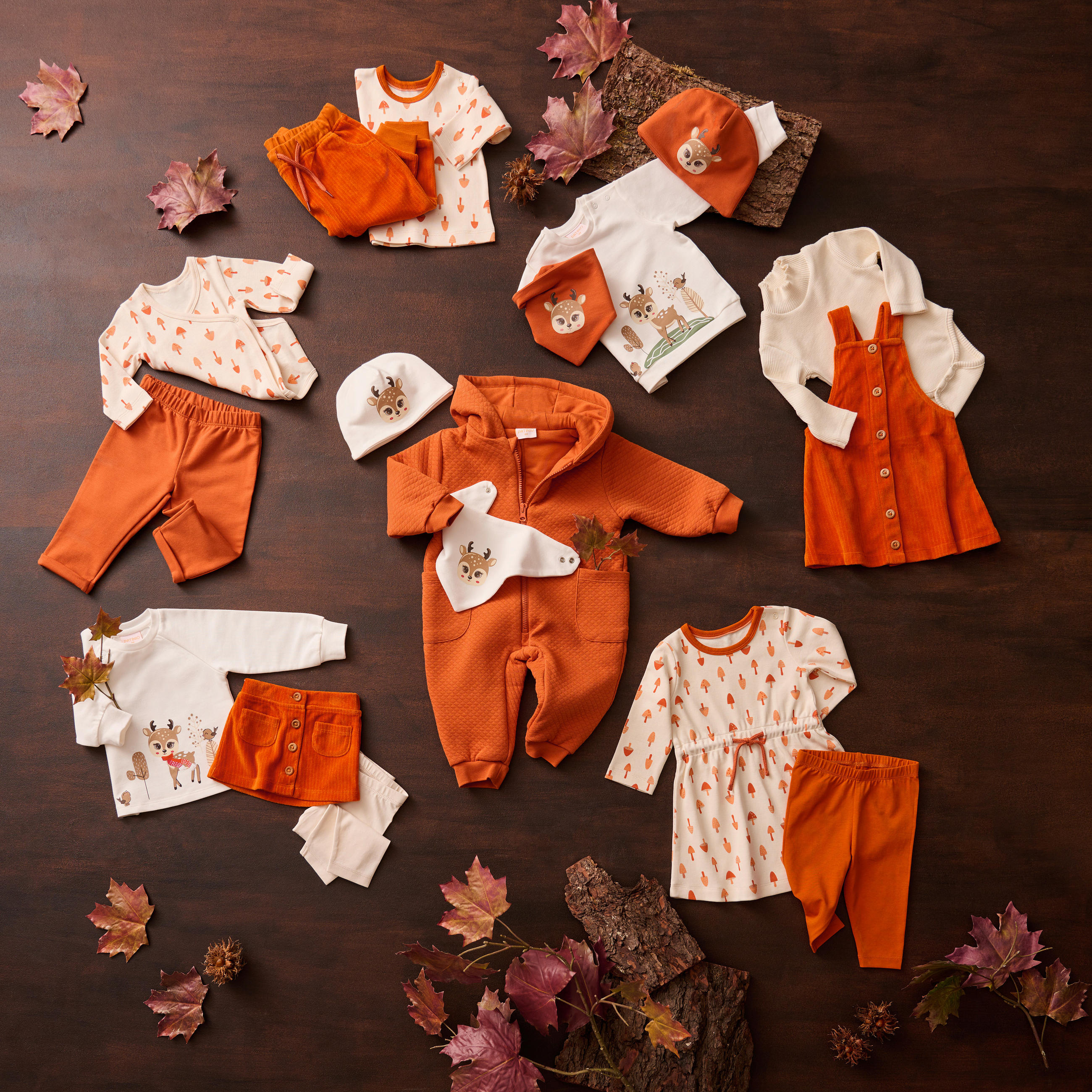 BABYTRÖJA DEER GIRLS  - naturfärgad, Trend, textil (80null) - Patinio