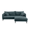 ECKSOFA Blau Velours  - Blau/Schwarz, Design, Textil/Metall (255/180cm) - Livetastic