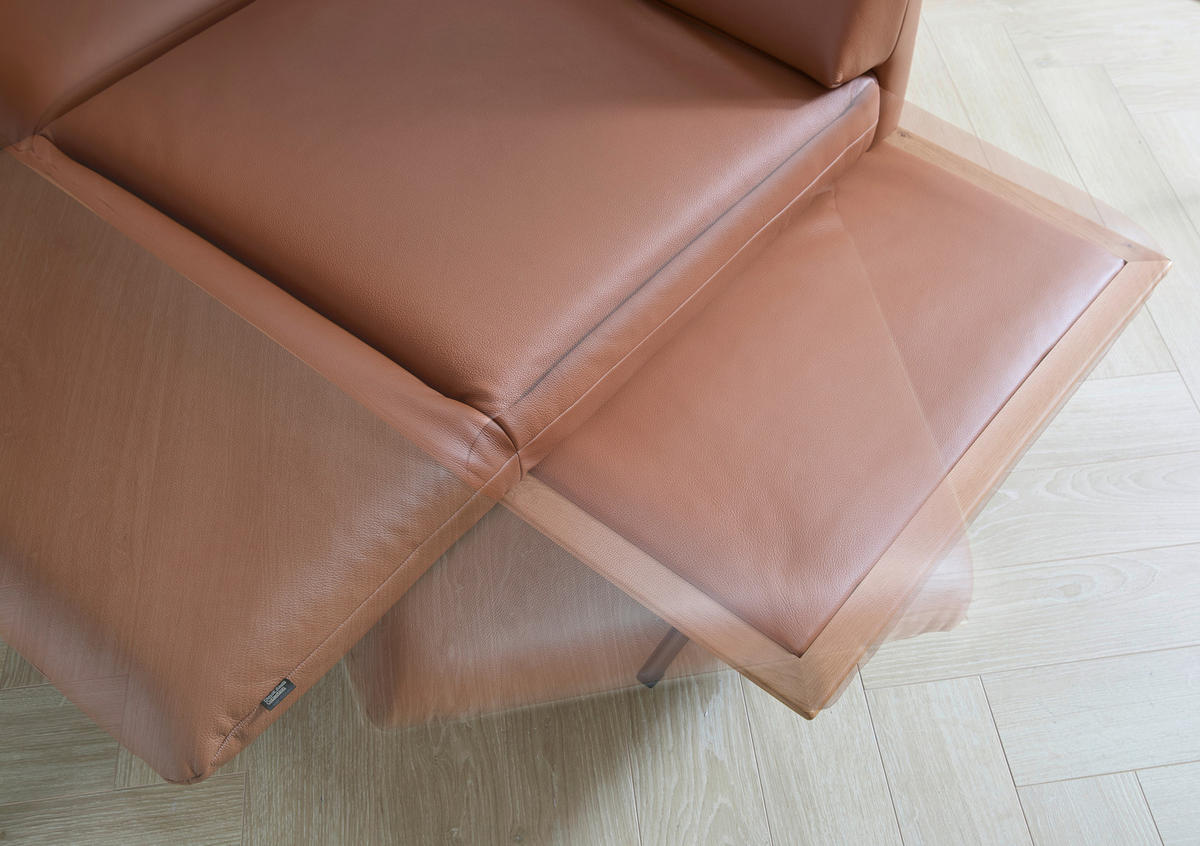 2,5-SITZER Braun Echtleder  - Schwarz/Braun, Design, Leder/Metall (236/115/88cm) - Dieter Knoll