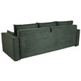 SCHLAFSOFA  mit Rücken echt, Armteil links, Armteil rechts Cord Dunkelgrün  - Dunkelgrün/Schwarz, Design, Textil (232/85/92cm) - Xora