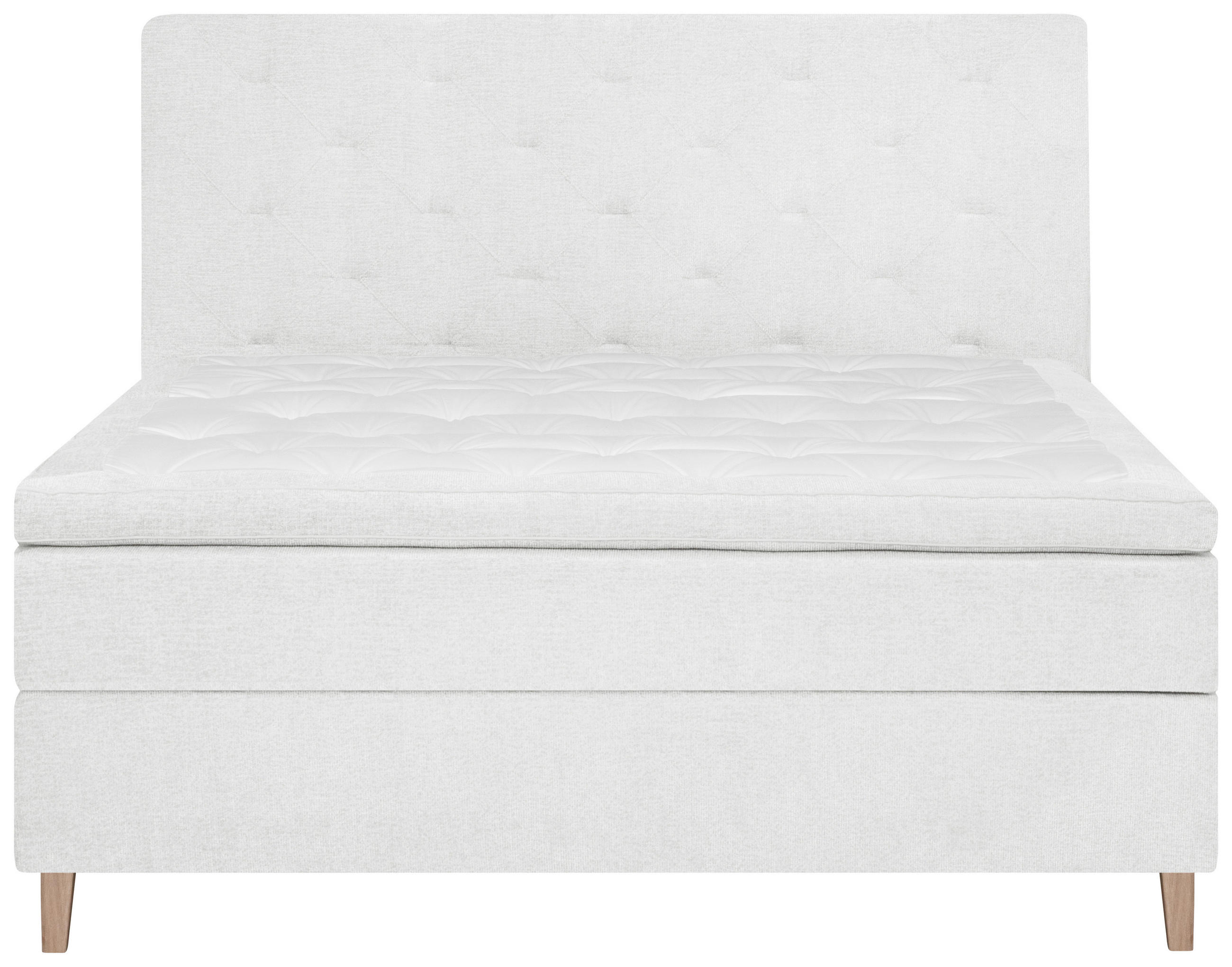 BOXSPRINGBETT 160/200 cm  in Weiß  - Eichefarben/Weiß, KONVENTIONELL, Holz/Textil (160/200cm) - Welnova