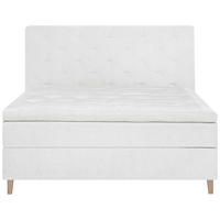 BOXSPRINGBETT 180/200 cm  in Weiß  - Eichefarben/Weiß, KONVENTIONELL, Holz/Textil (180/200cm) - Welnova