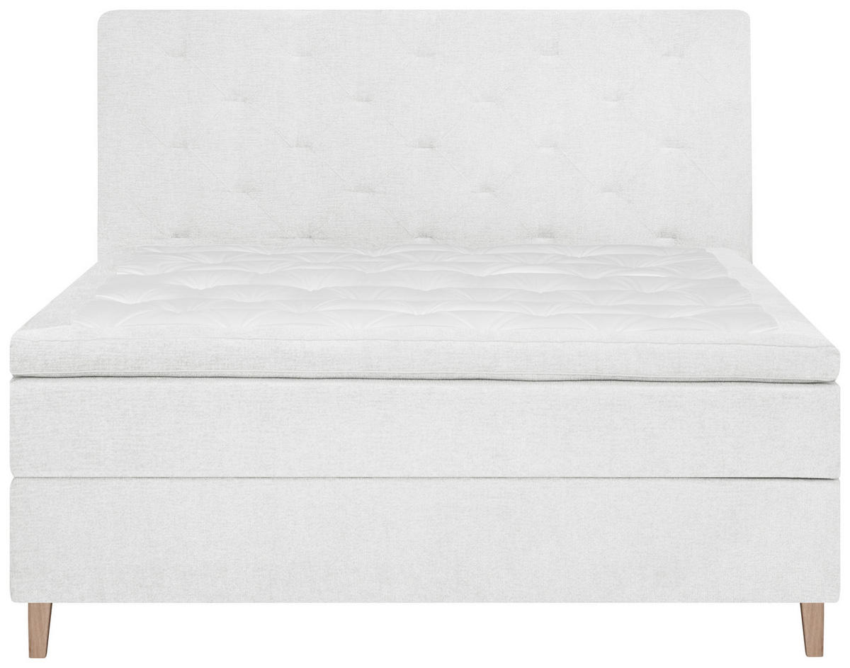 BOXSPRINGBETT 180/200 cm  in Weiß  - Eichefarben/Weiß, KONVENTIONELL, Holz/Textil (180/200cm) - Welnova