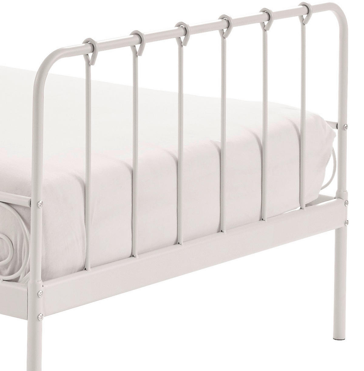 KINDER-/JUNIORBETT - Weiß, ROMANTIK / LANDHAUS, Holzwerkstoff/Metall (90/200cm) - MID.YOU