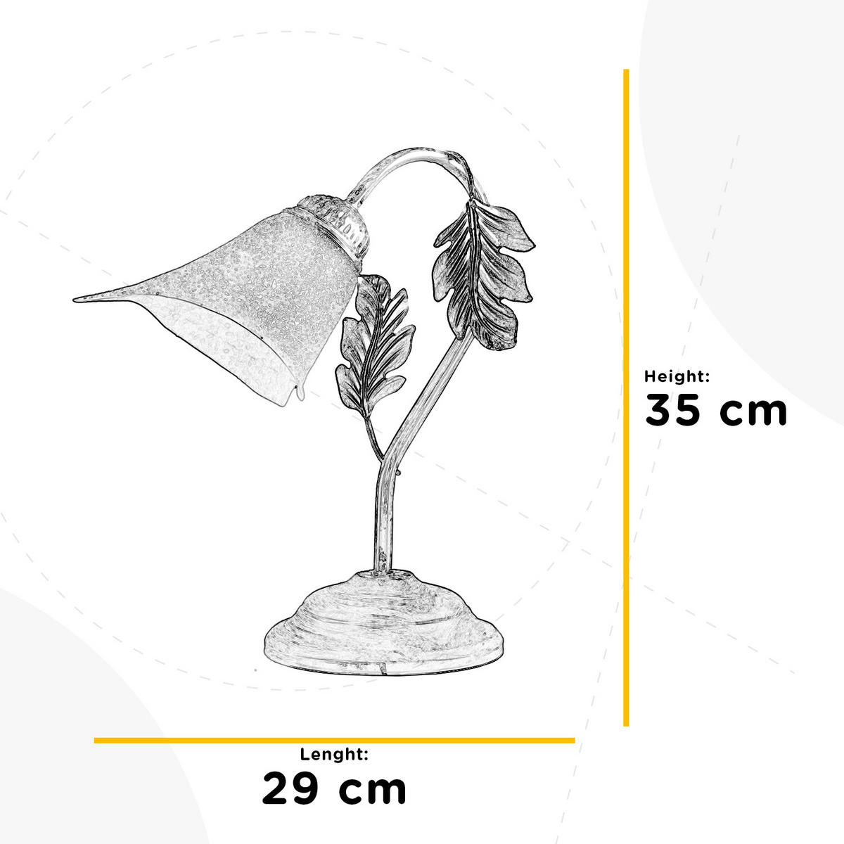TISCHLEUCHTE 29/35 cm   - Silberfarben/Weiß, KONVENTIONELL, Glas/Metall (29/35cm)