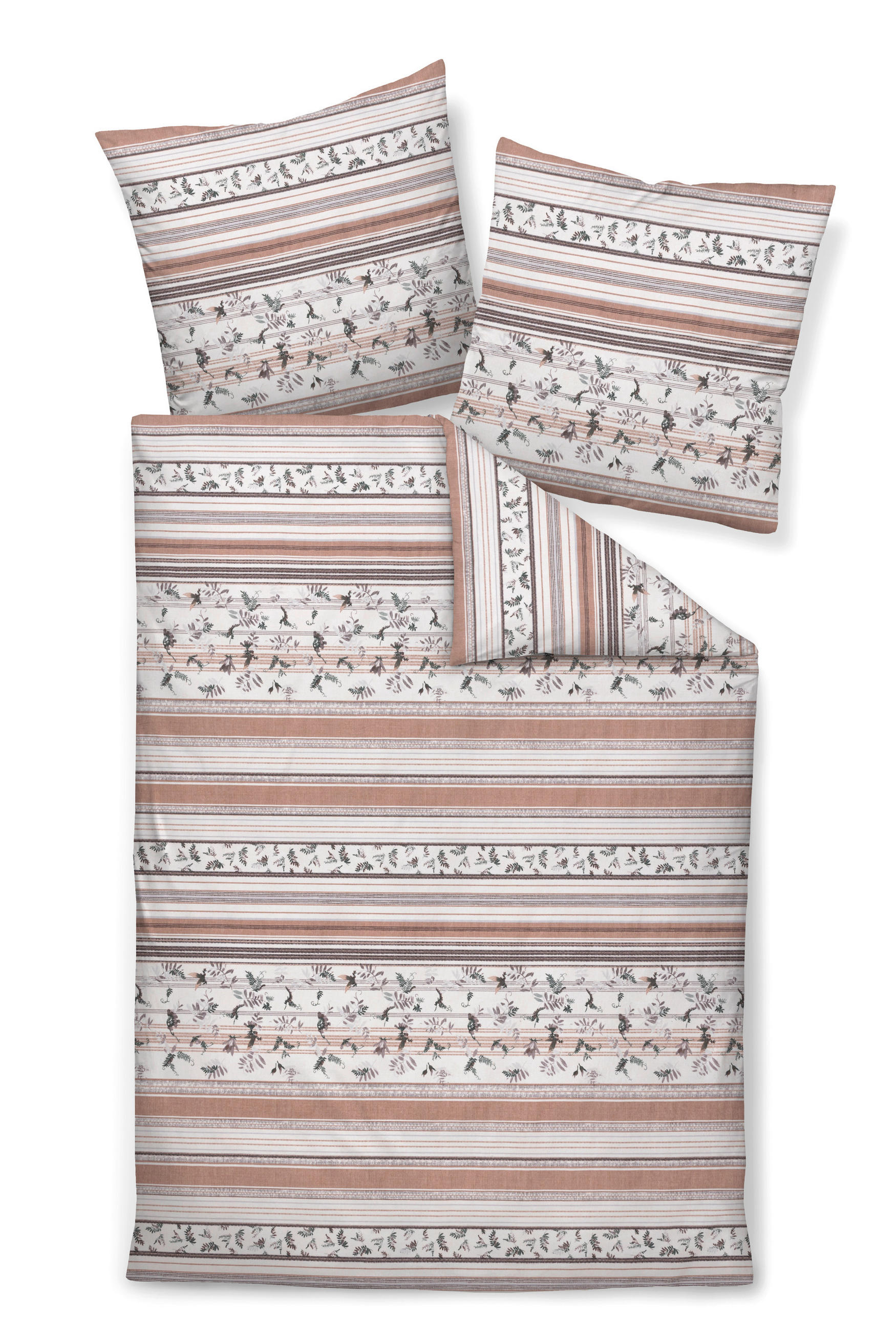 POSTELJNINA 135/200 cm bombažni flanel bež - bež, Konvencionalno, tekstil (135/200cm) - Janine