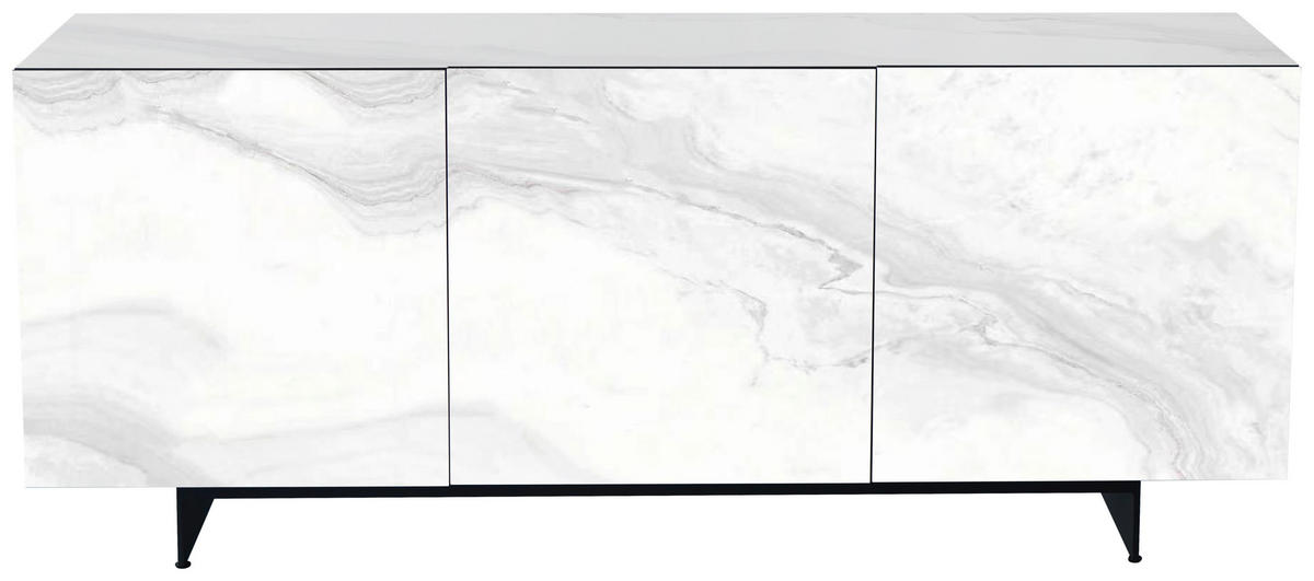SIDEBOARD  180/75/50 cm 1 Schublade(n)  - Schwarz/Weiß, Design, Keramik/Holzwerkstoff (180/75/50cm) - Belluti