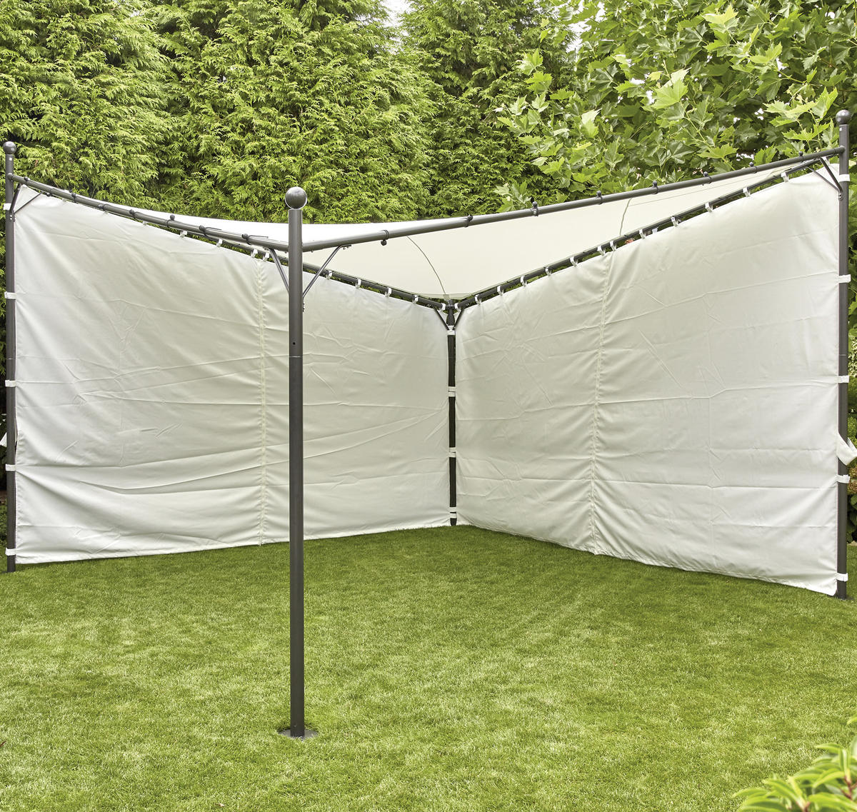 PAVILLON-SEITENTEIL   - Weiß, KONVENTIONELL, Textil (400/256cm) - Siena Garden