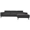 ECKSOFA  in Webstoff Braun, Schwarz  292/175 cm  - Schwarz/Braun, Design, Textil/Metall (292/175cm) - MID.YOU