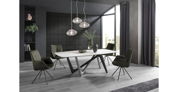 ARMLEHNSTUHL  Beinauswahl, Lederauswahl, Typenauswahl, Sitzfläche 360° drehbar  Echtleder  - Dunkelgrün/Schwarz, Design, Leder/Metall (60/90/61cm) - Dieter Knoll