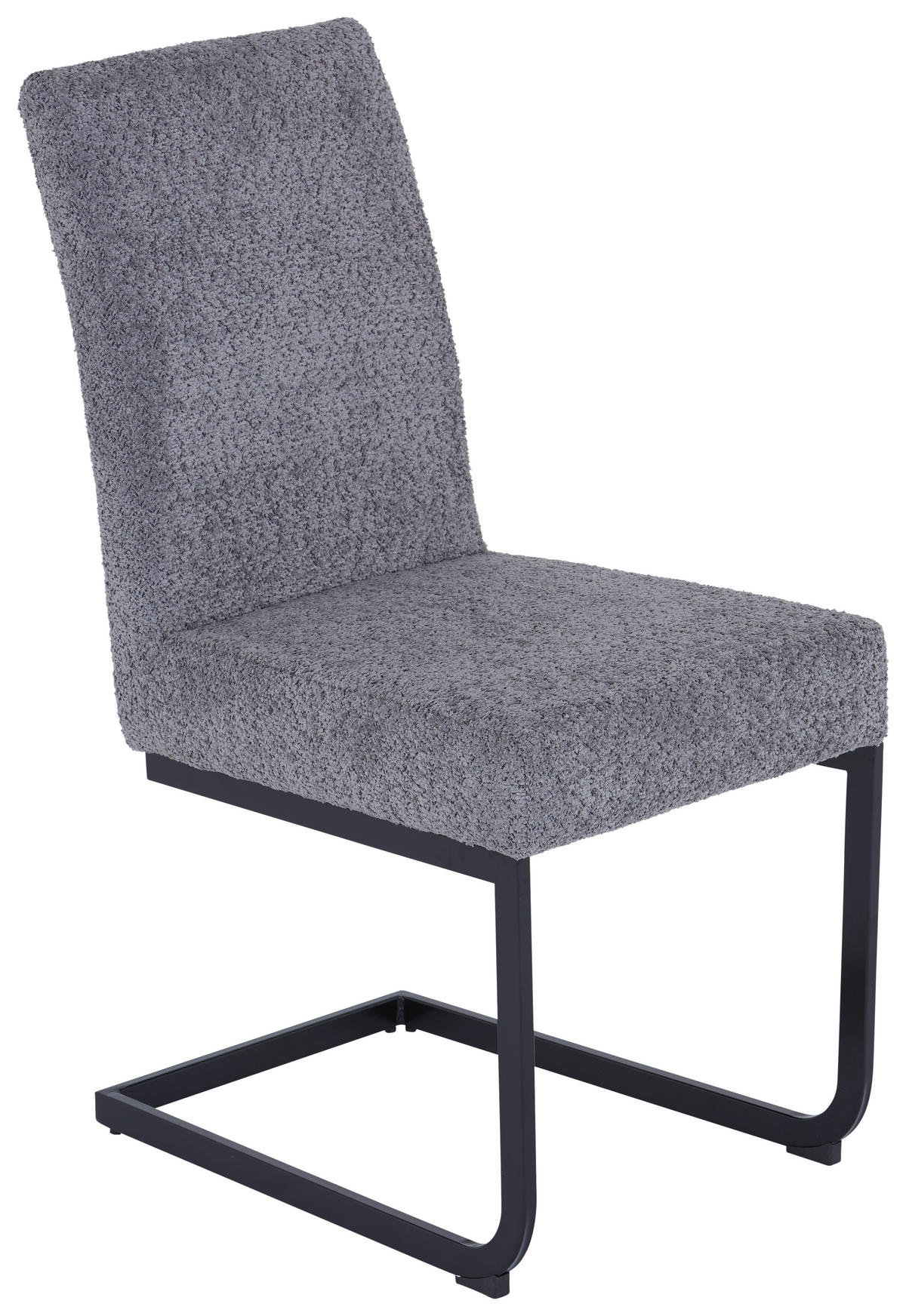 SCHWINGSTUHL Eisen Leinenoptik  - Schwarz/Grau, Modern, Textil/Metall (46/95/64cm) - MID.YOU