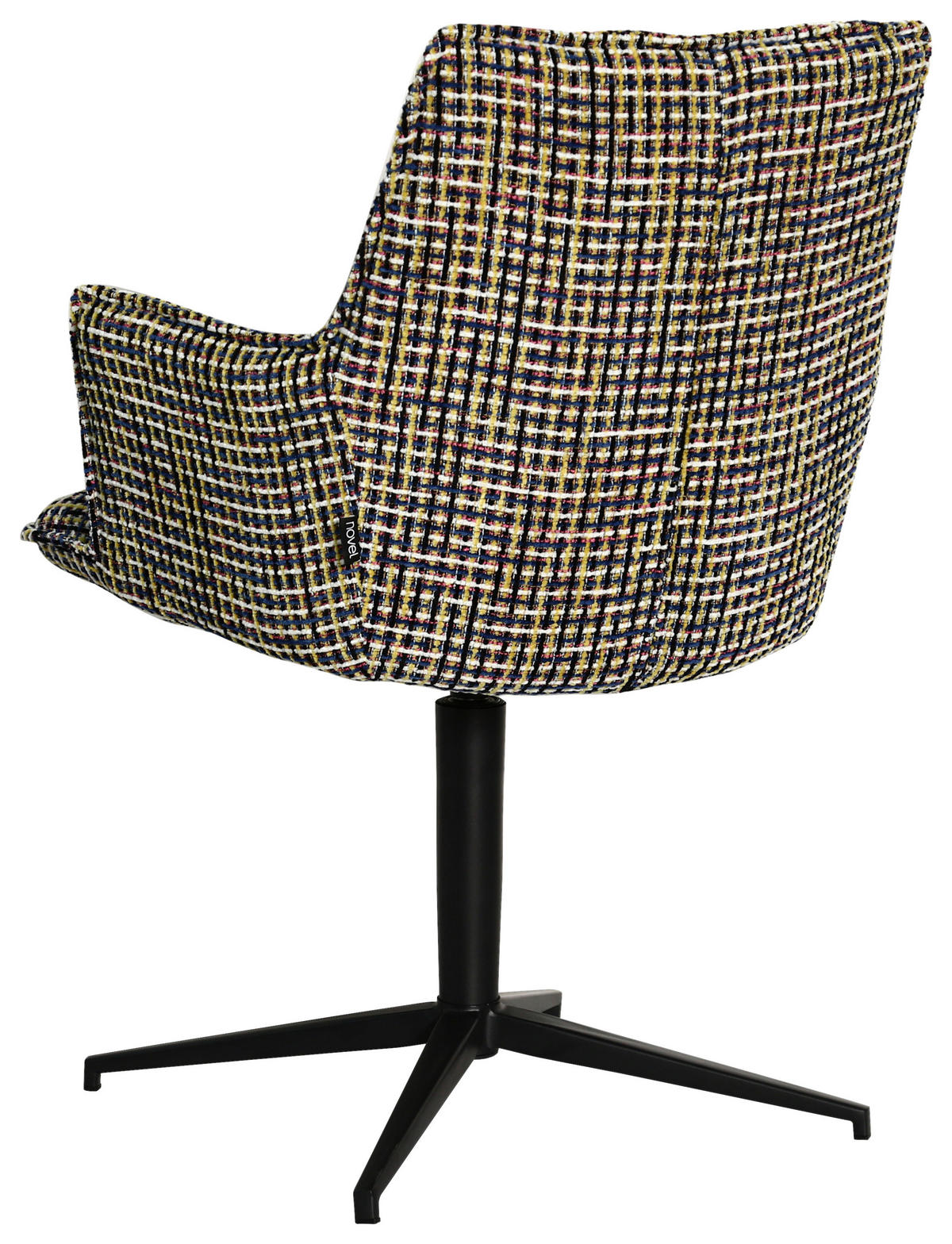 ARMLEHNSTUHL  in Eisen Chenille  - Blau/Gelb, Design, Textil/Metall (59,5/87,5/62,5cm) - Novel