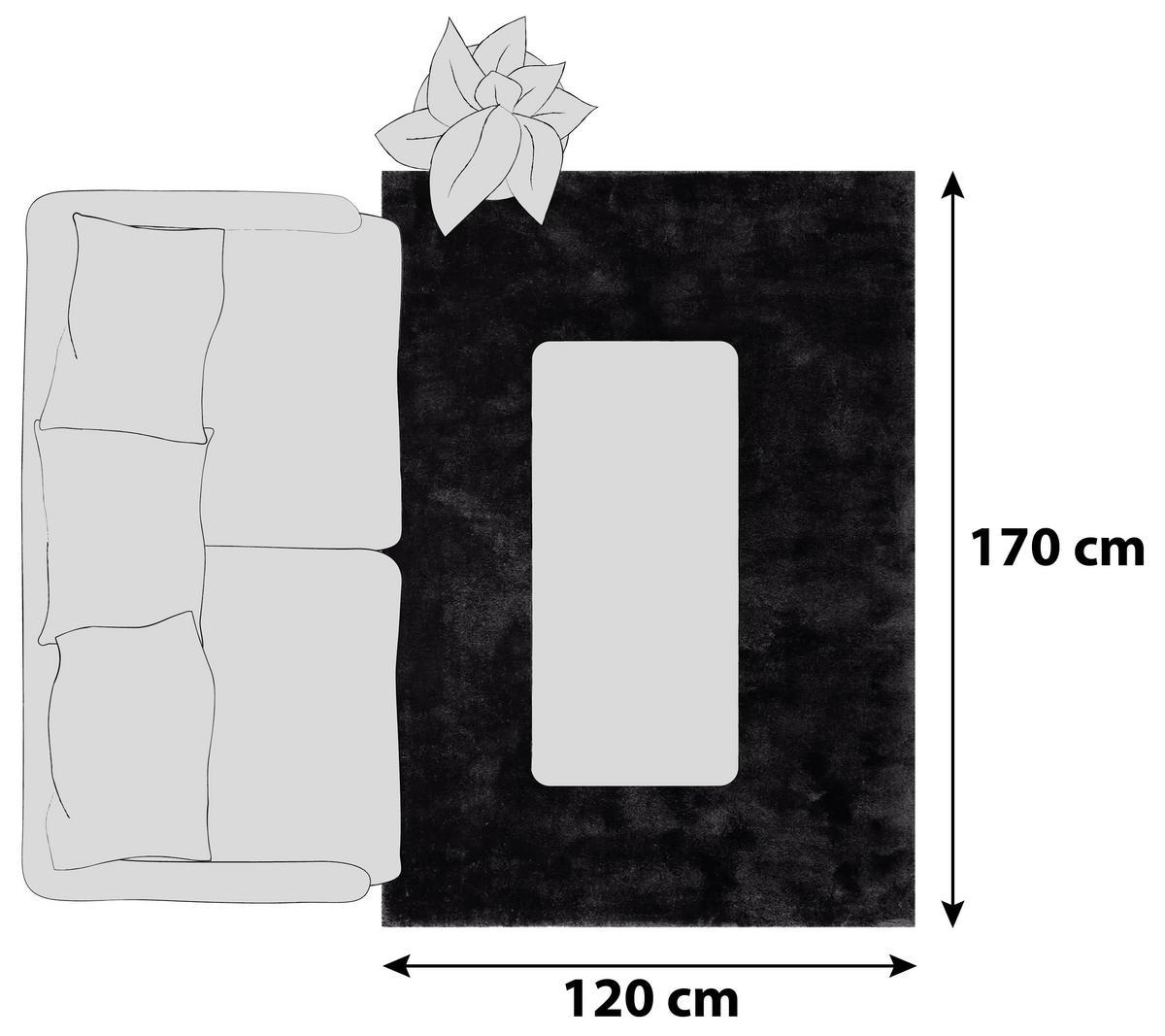 HOCHFLORTEPPICH 120/170 cm Relaxx Schwarz  - Schwarz, KONVENTIONELL, Textil (120/170cm) - Esprit