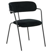 STUHL-SET 2 Stück  in Stahl Samt  - Schwarz, Design, Textil/Metall (58/79/61cm) - Livetastic