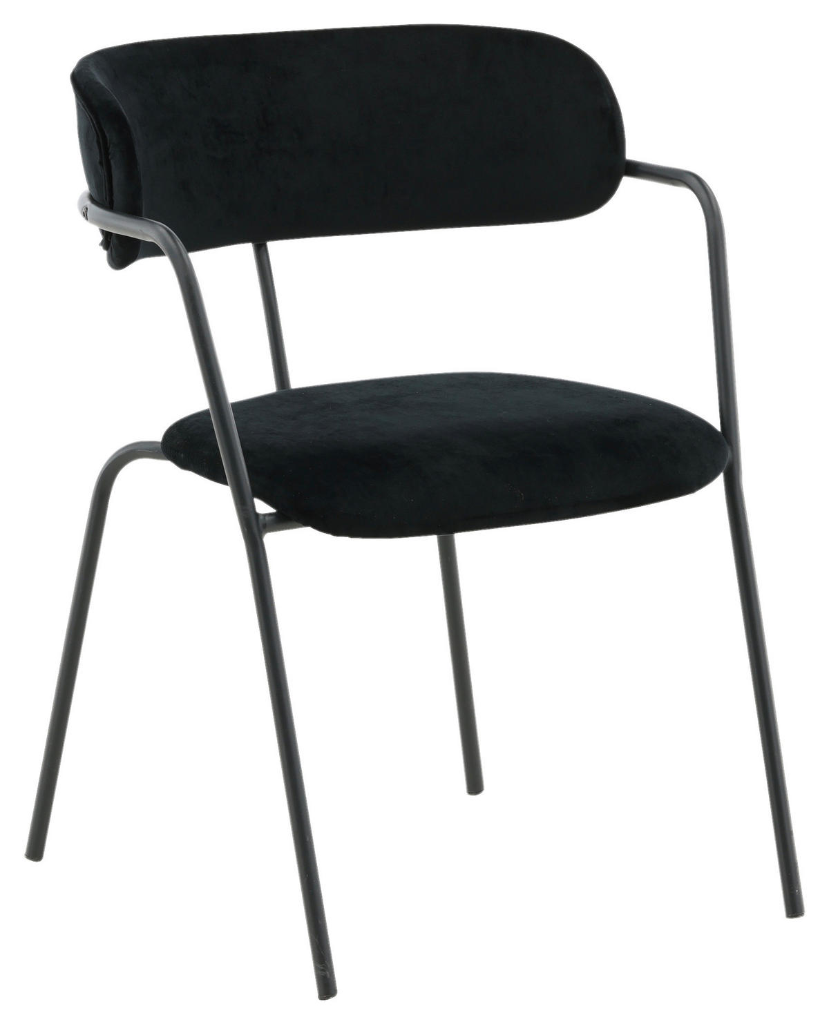 STUHL-SET 2 Stück  in Stahl Samt  - Schwarz, Design, Textil/Metall (58/79/61cm) - Livetastic