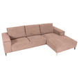 ECKSOFA  in Cord Altrosa  285/170 cm  - Schwarz/Altrosa, KONVENTIONELL, Textil/Metall (285/170cm) - Carryhome