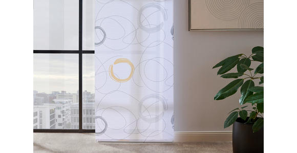 FLÄCHENVORHANG in Gelb, Grau, Weiß transparent - Gelb/Weiß, Design, Textil (60/255cm) - Novel
