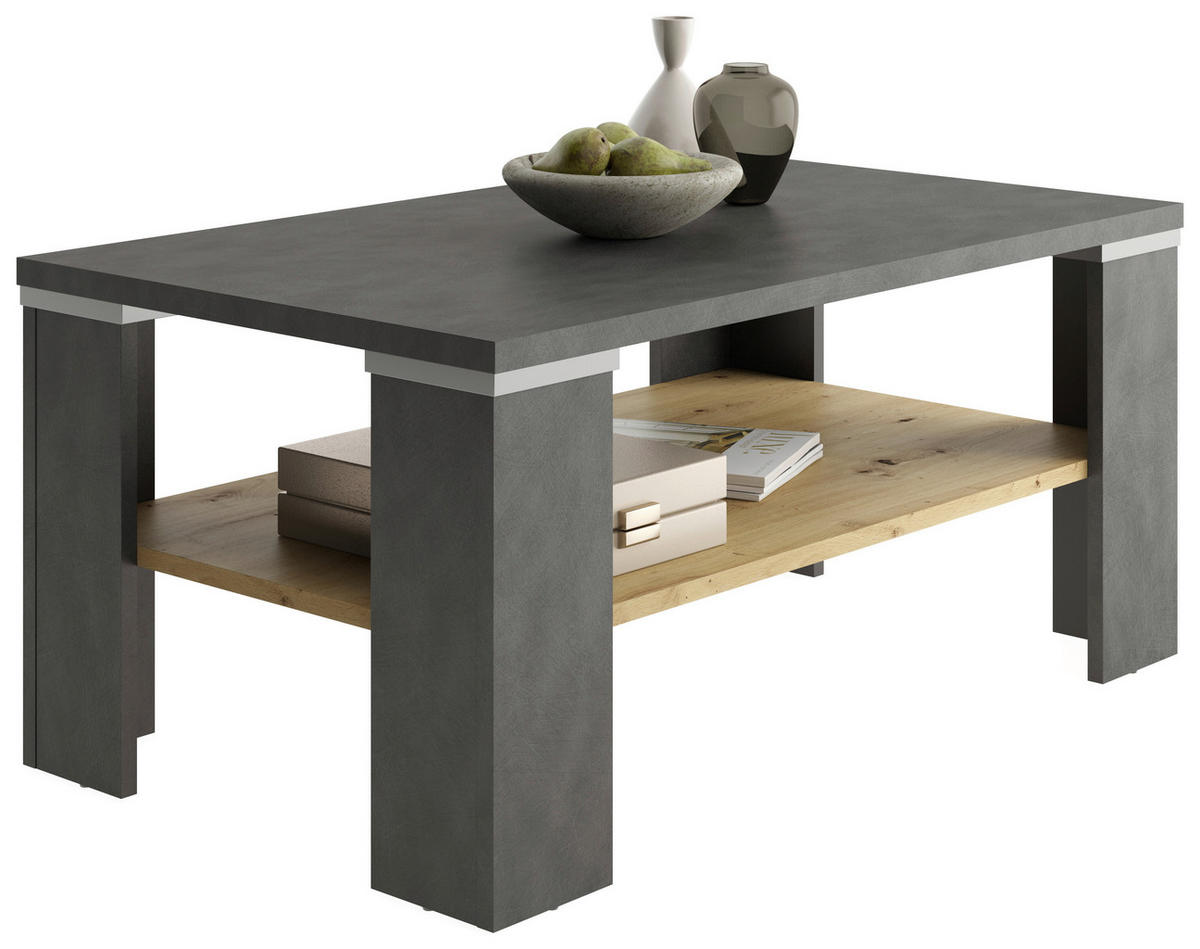 COUCHTISCH 100/60/46 cm rechteckig Grau, Eiche Artisan  - Eiche Artisan/Grau, KONVENTIONELL, Holzwerkstoff (100/60/46cm) - MID.YOU