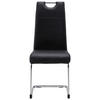 SCHWINGSTUHL  in Stahl Lederlook  - Chromfarben/Schwarz, Design, Textil/Metall (42/99/56cm) - P & B