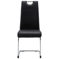 SCAUN CANTILEVER din metal, textil negru, culoare crom  - culoare crom/negru, Design, metal/textil (42/99/56cm) - P & B