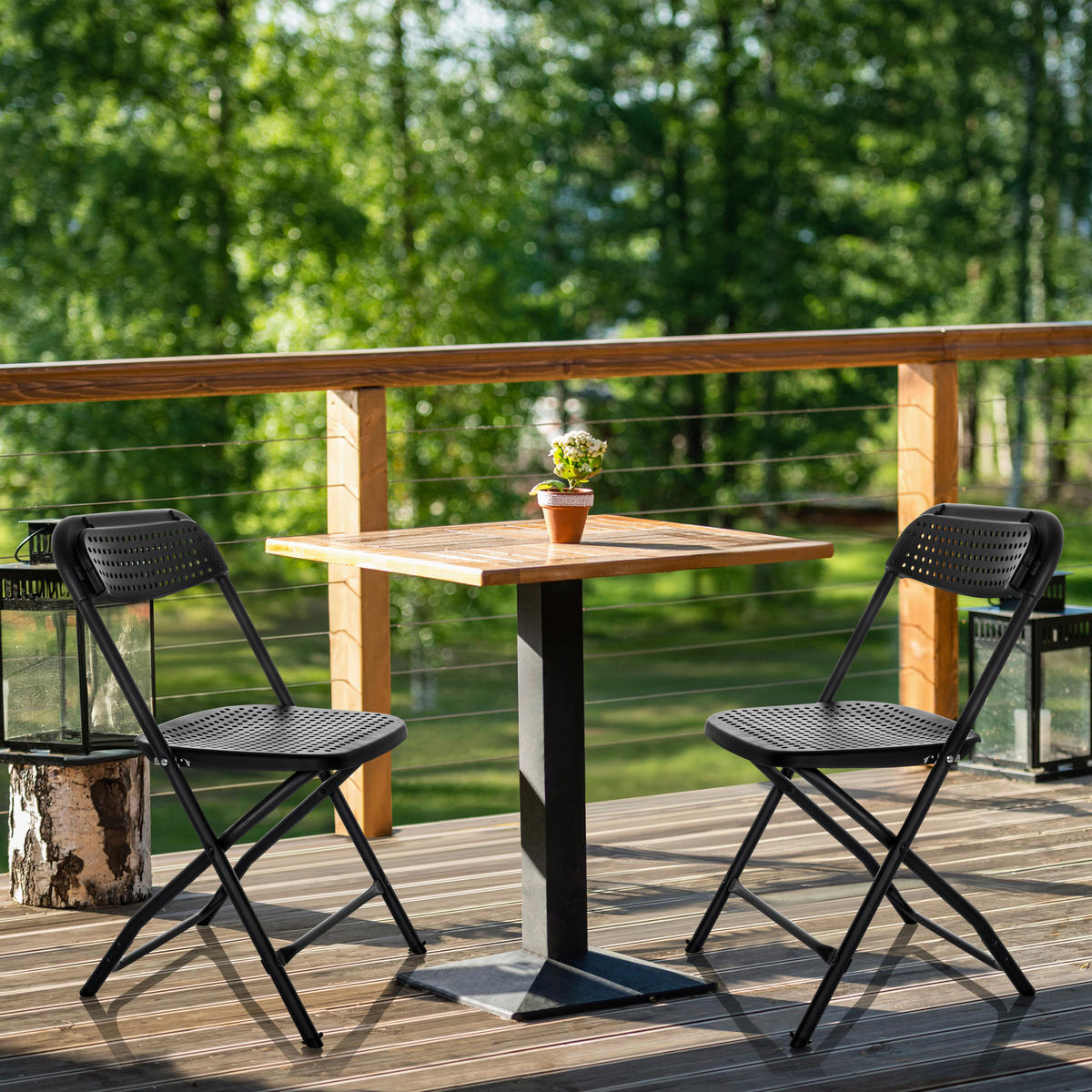 KLAPPSTUHL Schwarz  - Schwarz, Basics, Kunststoff (51/80/52cm) - MID.YOU