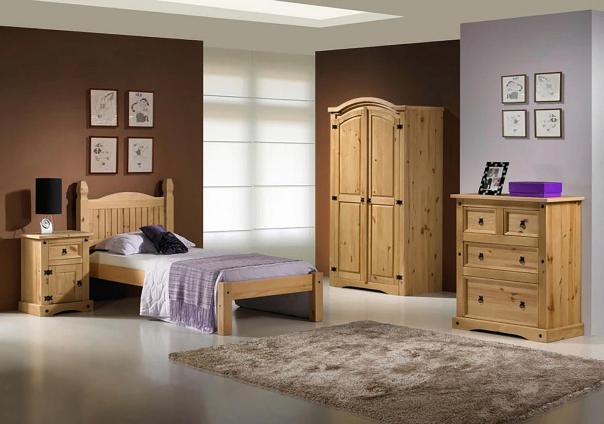 NACHTKÄSTCHEN 53/67/38 cm  in massiv Kiefer Honig  - Schwarz/Honig, Natur, Holz (53/67/38cm) - Livetastic