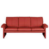 3-SITZER-SOFA Echtleder Rot  - Silberfarben/Rot, Design, Leder/Metall (214/90/88cm) - Livetastic
