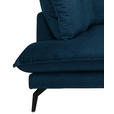 ECKSOFA in Samt Dunkelblau  - Schwarz/Dunkelblau, Design, Textil/Metall (200/241cm) - Carryhome