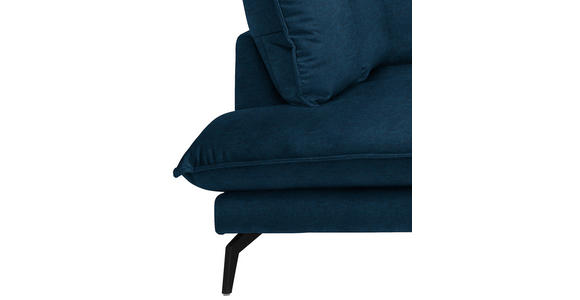 ECKSOFA in Samt Dunkelblau  - Schwarz/Dunkelblau, Design, Textil/Metall (200/241cm) - Carryhome