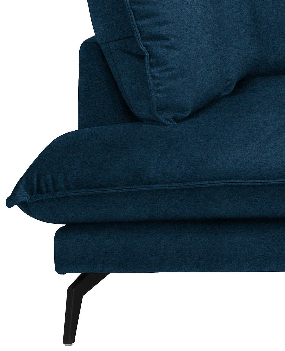 ECKSOFA in Samt Dunkelblau  200/241 cm  - Schwarz/Dunkelblau, Design, Textil/Metall (200/241cm) - Carryhome