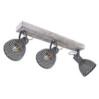 STRAHLER 54/12,5/25 cm   - Blau/Naturfarben, Basics, Holz/Metall (54/12,5/25cm) - Globo