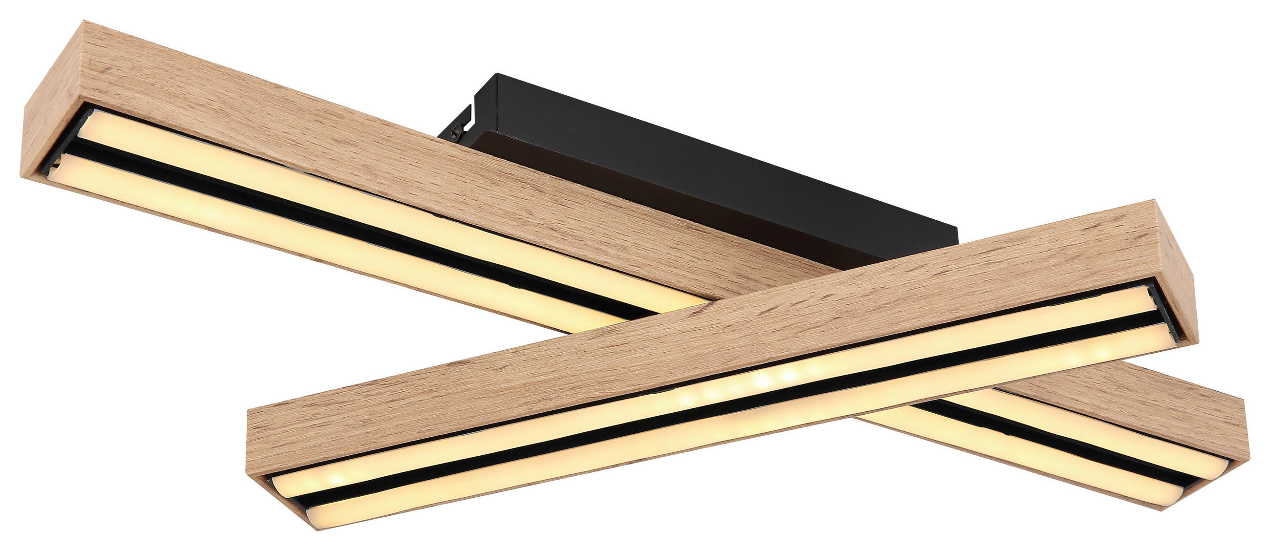 LED-DECKENLEUCHTE 51,5/36,5/11 cm   - Opal/Schwarz, Basics, Kunststoff/Metall (51,5/36,5/11cm) - Globo