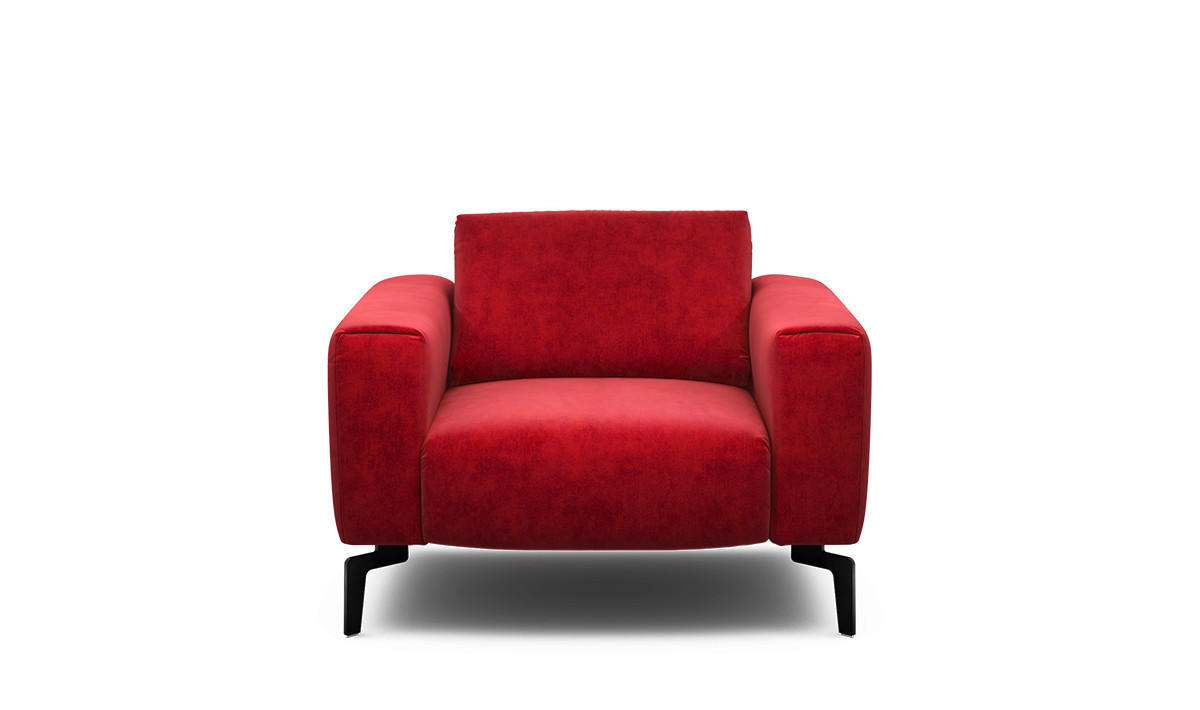SESSEL Samt Rot    - Rot/Schwarz, Design, Textil/Metall (110/85/86-94cm) - SENSOO