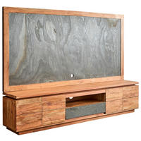 WOHNWAND 2-teilig  in Grau, Akaziefarben  240/173/40 cm  - Akaziefarben/Grau, KONVENTIONELL, Holz/Stein (240/173/40cm) - Livetastic