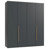DREHTÜRENSCHRANK Graphitfarben, Eiche Artisan 4 Tür(en)  - Graphitfarben/Eiche Artisan, MODERN, Holzwerkstoff/Kunststoff (180/208/58cm) - Chameo
