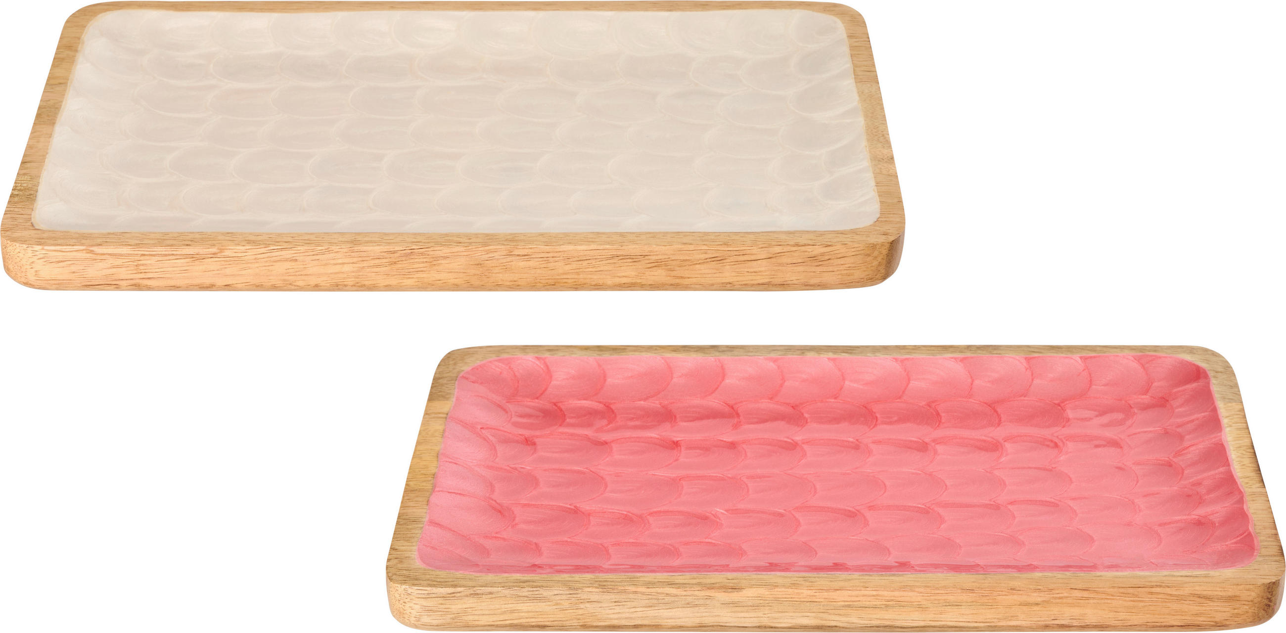 DEKOTABLETT   30,5/17,5/2,5 cm   - Rosa/Weiß, LIFESTYLE, Holz (30,5/17,5/2,5cm)