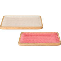 DEKOTABLETT   30,5/17,5/2,5 cm   - Rosa/Weiß, LIFESTYLE, Holz (30,5/17,5/2,5cm)