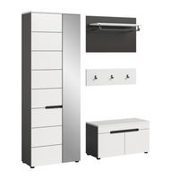 ELŐSZOBAFAL - fehér/szürke, Design, faalapú anyag (160/190/37cm) - Livetastic