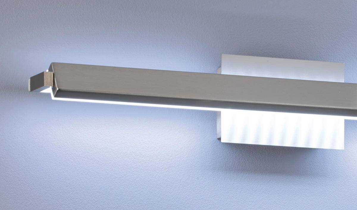 LED-WANDLEUCHTE   - Weiß/Nickelfarben, Basics, Leder/Kunststoff (10/40/11cm)