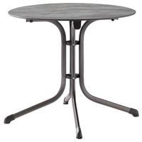 GARTENKLAPPTISCH 85/85/73 cm Metall, Kunststoff rund  - Silberfarben/Grau, Basics, Kunststoff/Metall (85/85/73cm) - Sieger