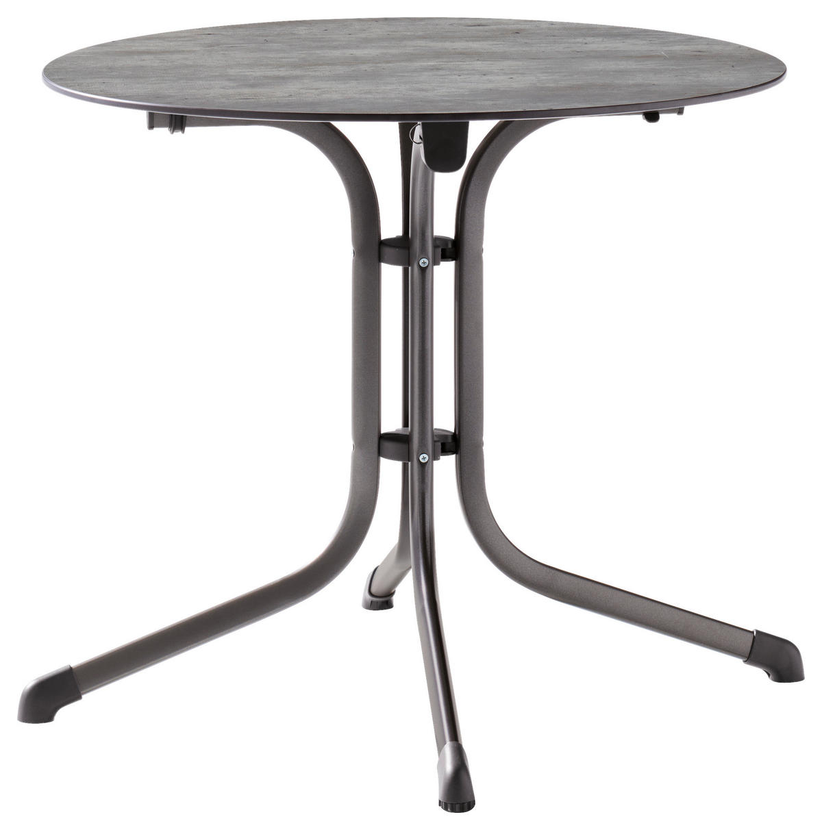 GARTENKLAPPTISCH 85/85/73 cm Metall, Kunststoff rund  - Silberfarben/Grau, Basics, Kunststoff/Metall (85/85/73cm) - Sieger