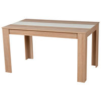 JEDÁLENSKÝ STÔL, biela, dub sonoma, 135/75/80 cm - biela/dub sonoma, Basics, kompozitné drevo (135/75/80cm) - Carryhome