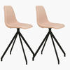 STOLSET 2 styck flatväv  - sandfärgad/svart, Modern, metall/textil (48/86/56cm) - MID.YOU