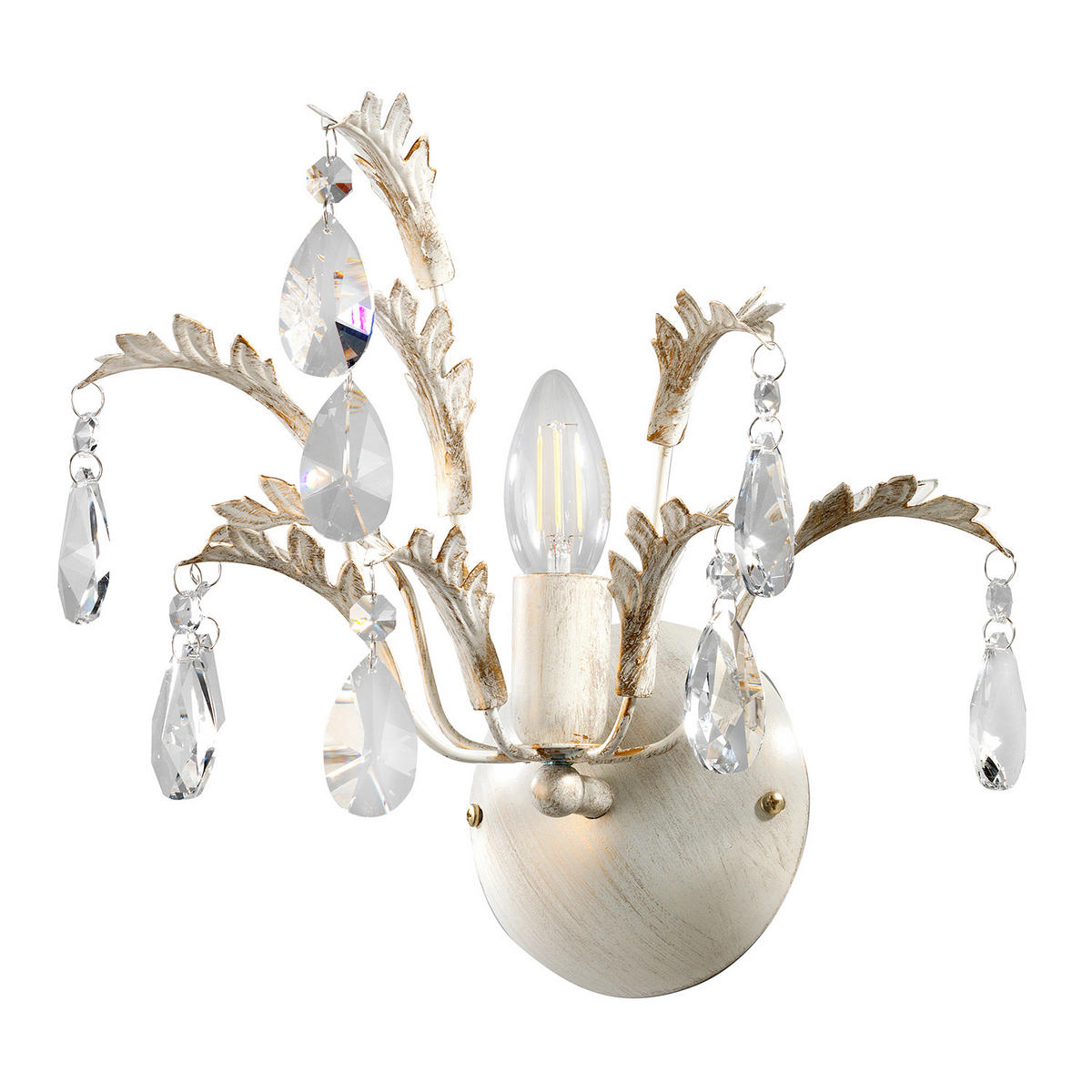 WANDLEUCHTE 30/25 cm   - Weiß, KONVENTIONELL, Glas/Metall (30/25cm)